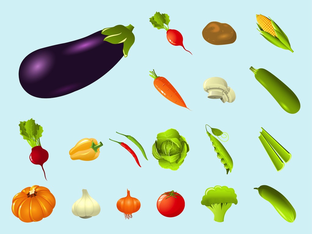1024x768 Vegetables Vector Art Graphics
