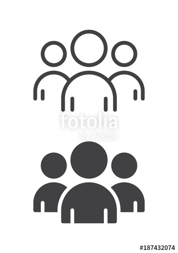 353x500 People, Group, Team Icon, Line And Solid Version, Outline