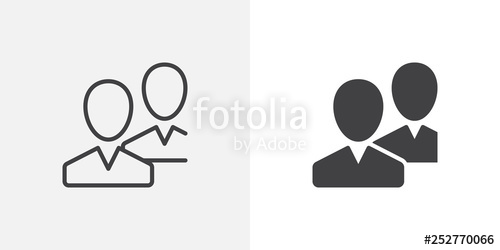 500x250 Community, Users, Friends Icon Line And Glyph Version, Outline