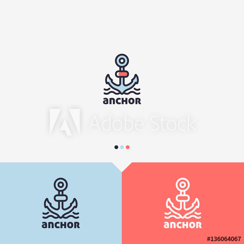 500x500 Anchor Logo Design Template Simple And Clean Outline Style Color