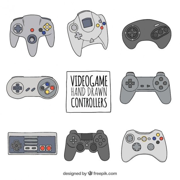 Set Of Hand Drawn Video Game Controllers Free Vector Game Icon 626x626 Set Of Hand Drawn Video Game Controllers Free Vector Game Icon