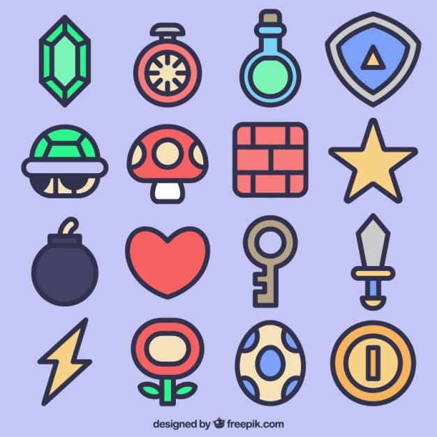 Video Game Icon Collection Vector Free Download 626x626 Video Game Icon Collection Vector Free Download