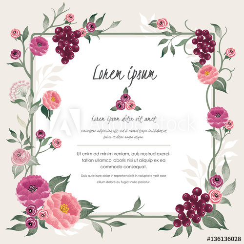 500x500 Vector Illustration Of A Beautiful Floral Vine Border With Spring