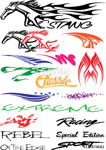 353x500 Vehicle Graphics, Stripe Vinyl Ready Stock Image And Royalty