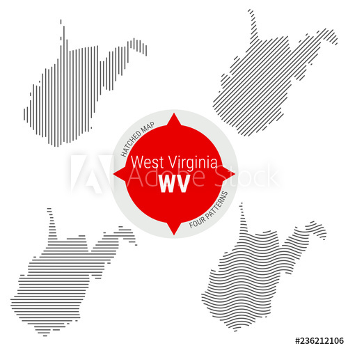 500x500 Hatched Pattern Vector Map Of West Virginia Stylized Simple