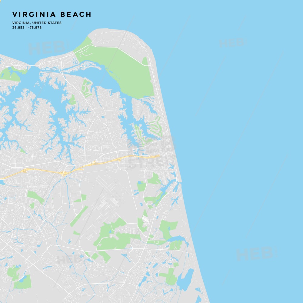 1000x1000 Printable Street Map Of Virginia Beach, Virginia Hebstreits Sketches