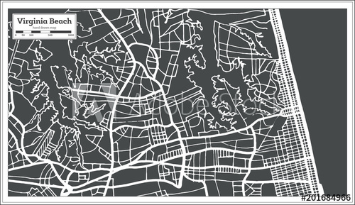 500x289 Virginia Beach Usa City Map In Retro Style Outline Map