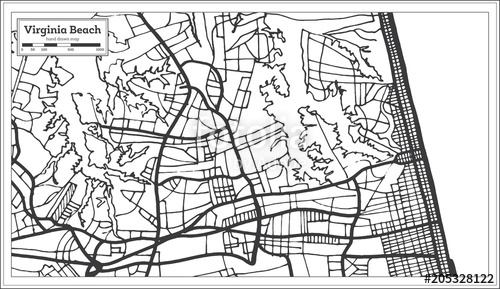 500x289 Virginia Beach Usa City Map In Retro Style Outline Map Stock