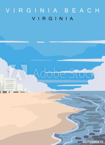 361x500 Virginia Beach Modern Vector Poster Virginia Landscape