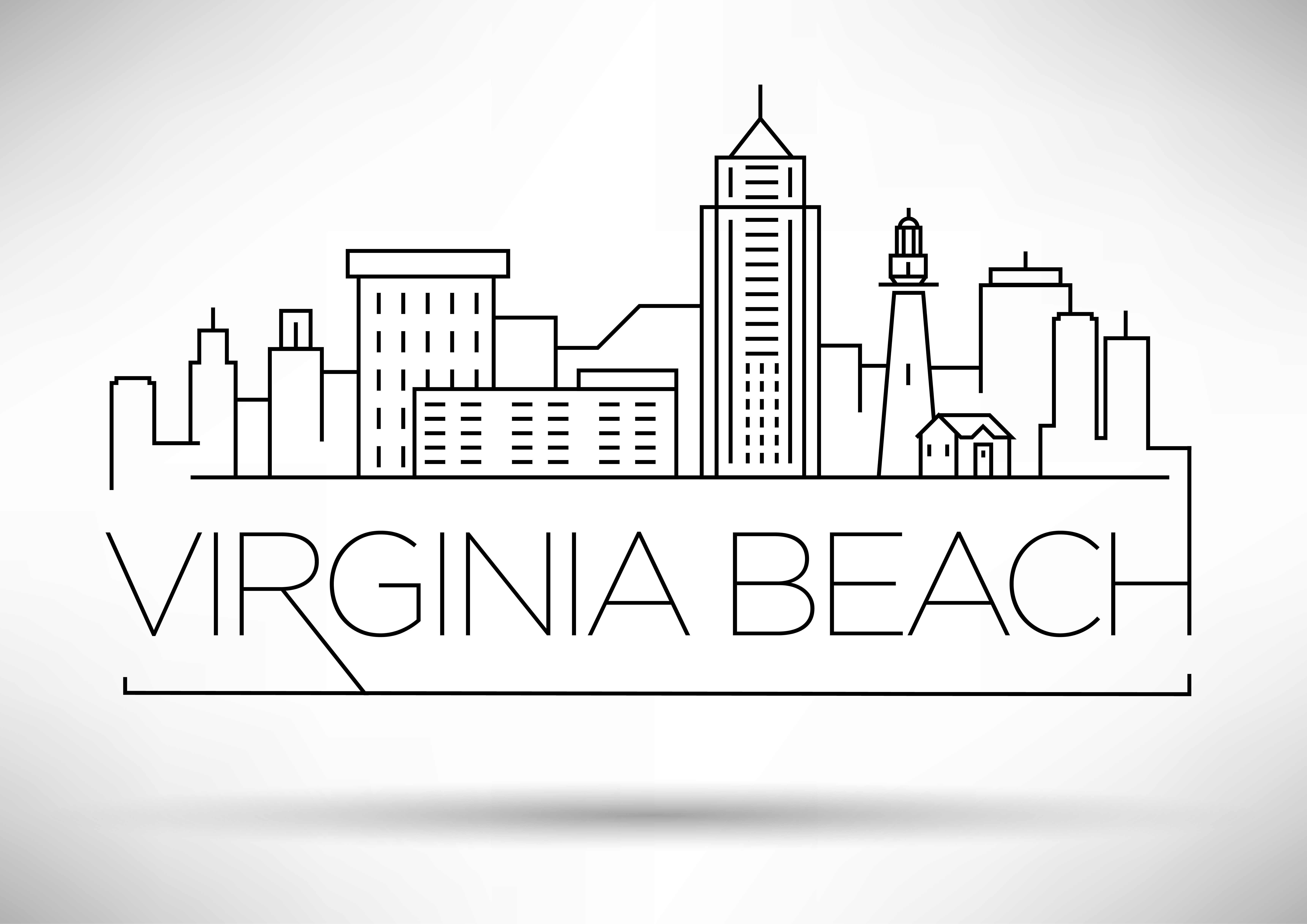 7016x4961 Minimal Virginia Beach Skyline Skyline In Usa Cities