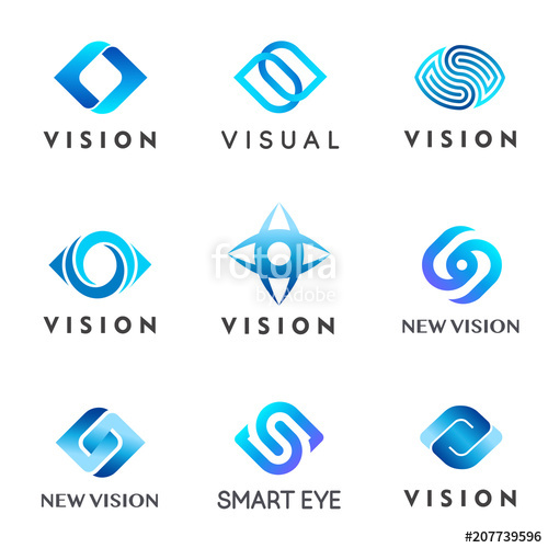 500x500 Vision Vector Logo Set Eye Logos Video Control Signs Smart