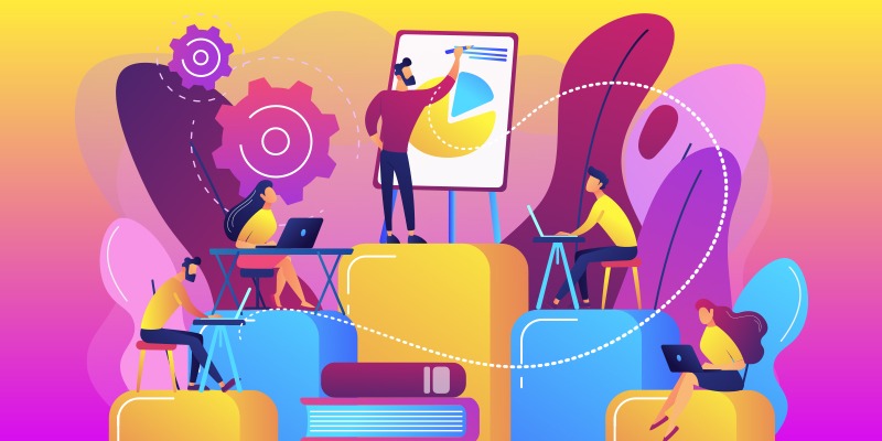 800x400 Vector Illustrated Business Concepts, Trendy Designs