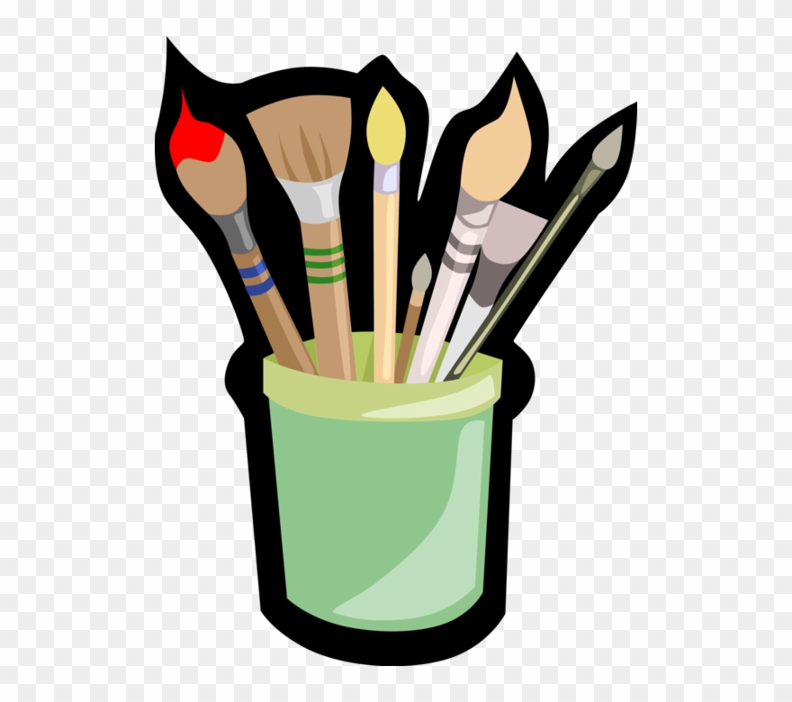 880x780 Vector Illustration Of Visual Fine Arts Artist's Paintbrushes