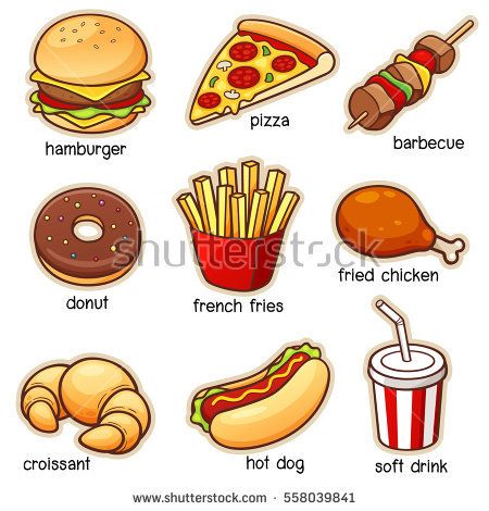 450x470 Vector Illustration Of Vocabulary Food Set Cartoon Design