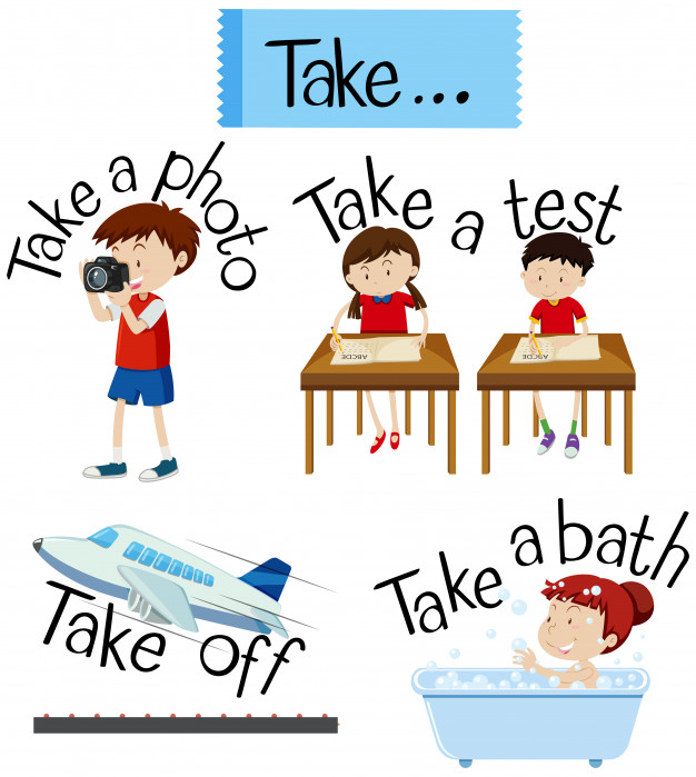 626x699 Vocabulary Card With Word Take Vector Premium Download