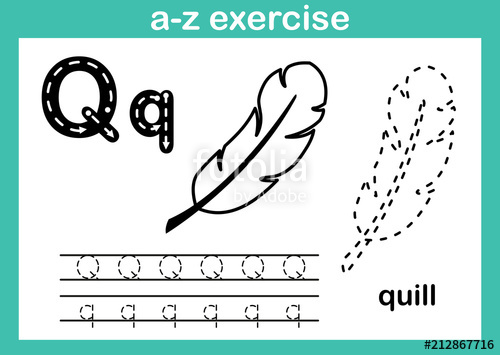 500x355 Alphabet A Z Exercise With Cartoon Vocabulary For Coloring Book