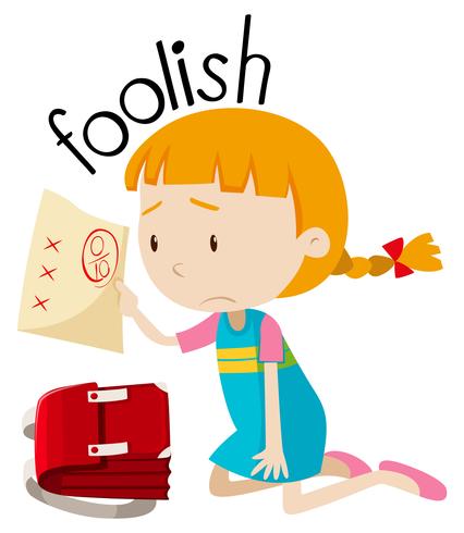 426x490 English Vocabulary Word Foolish Vector