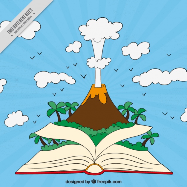 626x626 Volcano Background Coming Out Of A Book Vector Free Download