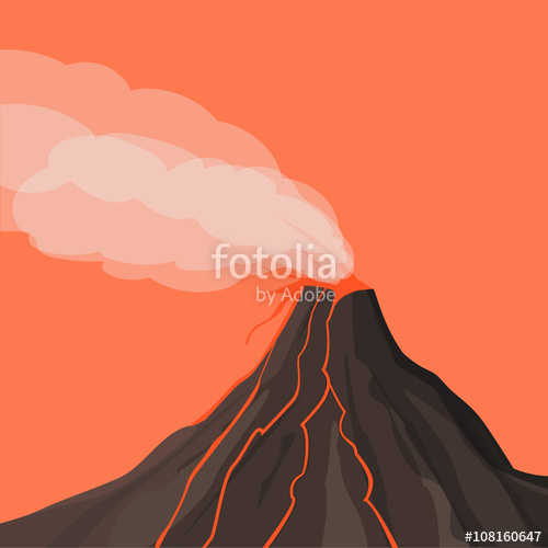 500x500 Volcano Eruption Vector Illustration Stock Image And Royalty