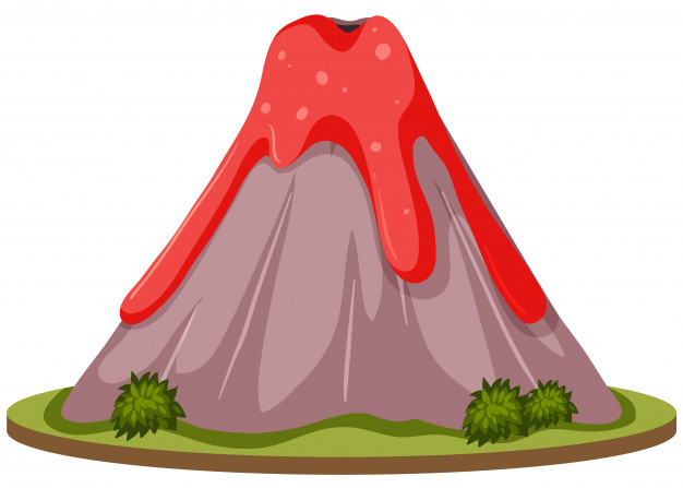 626x447 A Volcano On White Background Vector Premium Download