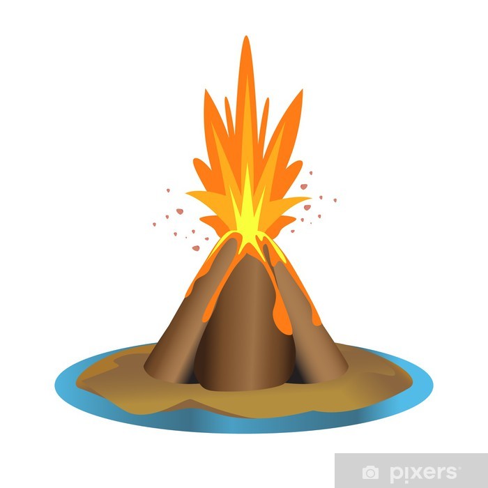 700x700 Vector Volcano Illustration Wall Mural We Live To Change