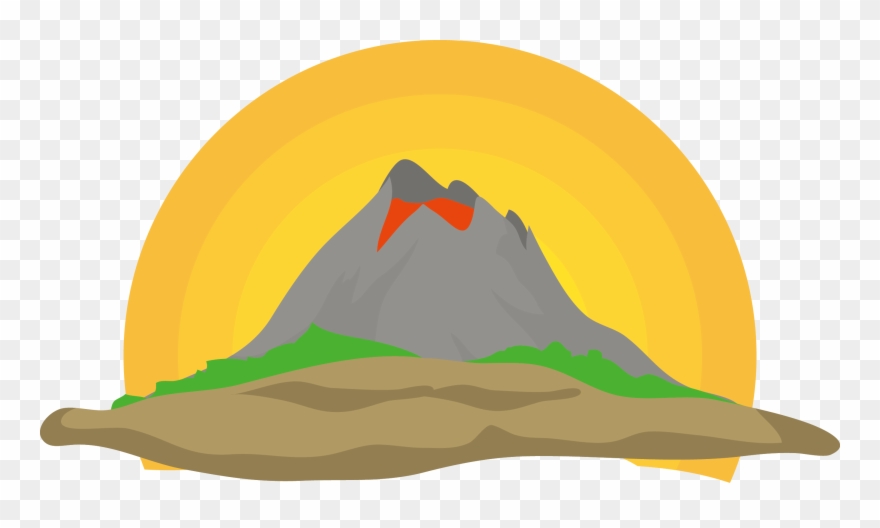 880x528 Euclidean Vector Volcano Clip Art Hand Painted