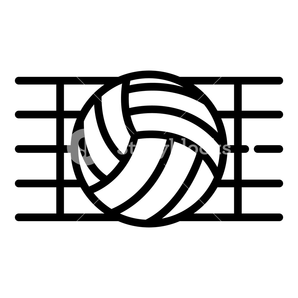 1000x1000 Ball In A Volleyball Net Icon Outline Ball In A Volleyball Net