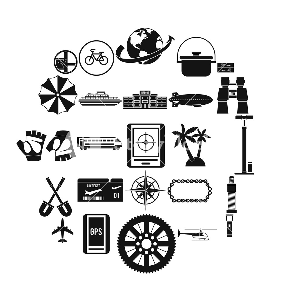 1000x1000 Voyage Icons Set Simple Set Of Voyage Vector Icons For Web
