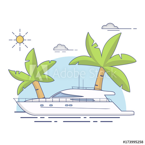 500x500 Luxury Travel Seaway Ocean Transport Yacht Against The Background