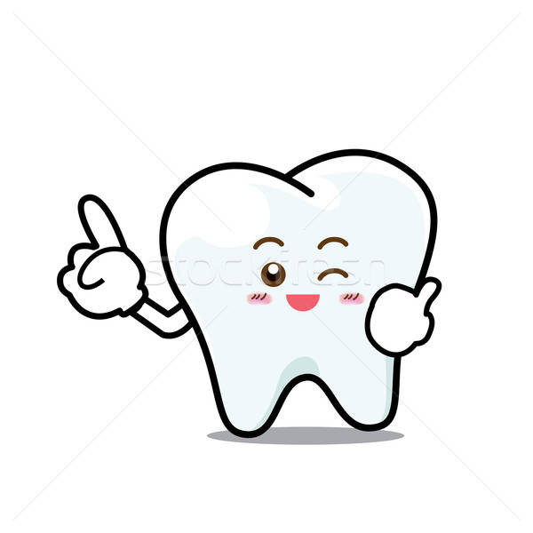 600x600 Happy Dental Smile Tooth Mascot Cartoon Character Isolated On W