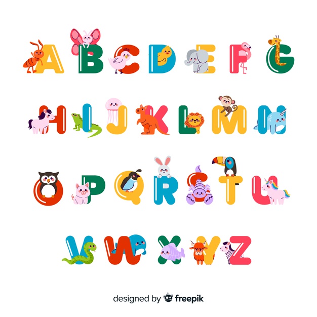 626x626 Minimalist Animals Forming The Alphabet Vector Free Download