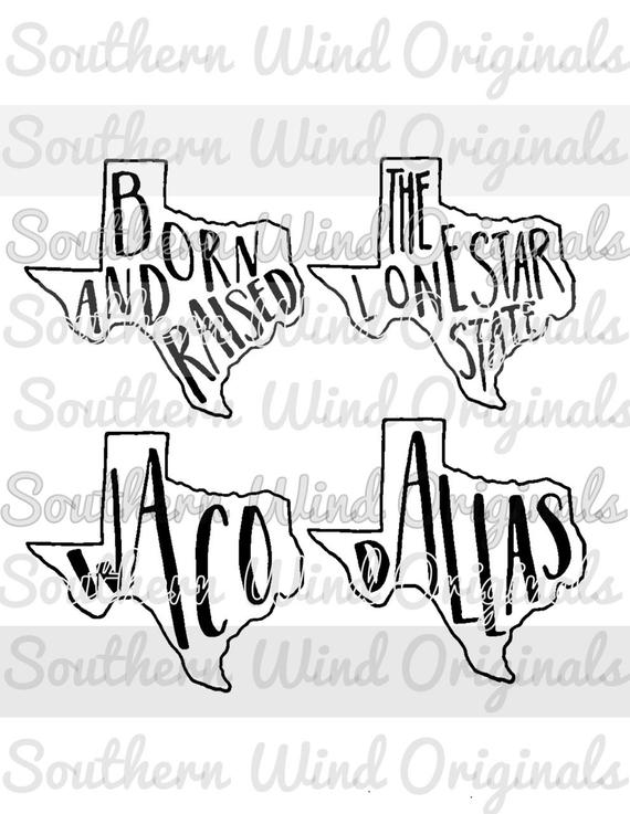 570x737 Texas Pack Silhouette Vector For Cricut Waco Dallas Lone Etsy