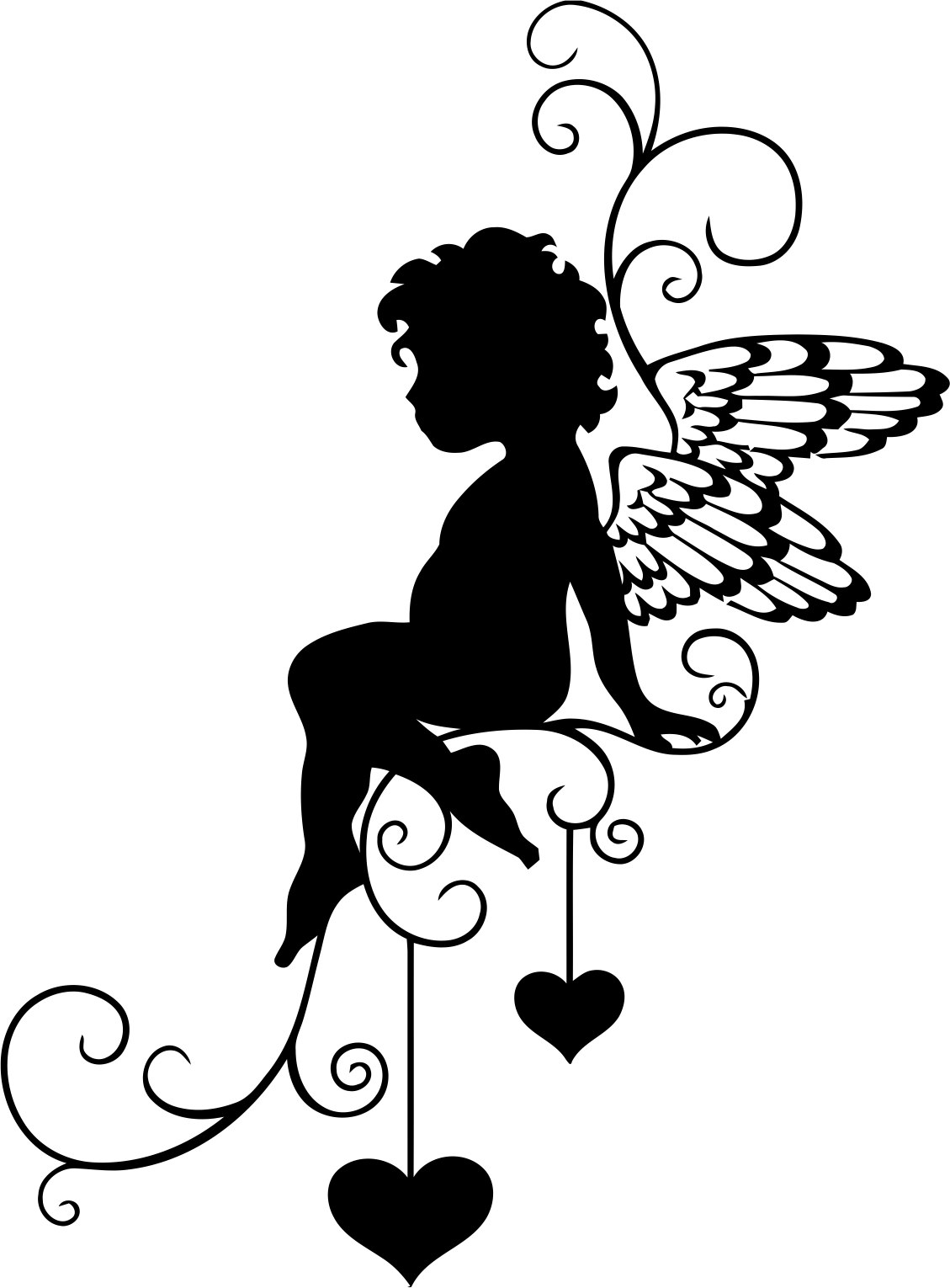 1129x1530 Angel Wall Sticker Vector Free Vector Cdr Download