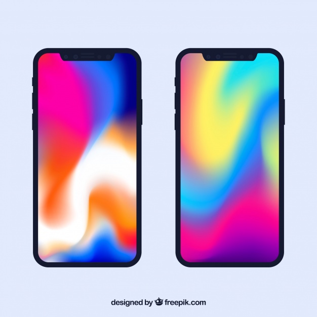626x626 Iphone X With Gradient Wallpaper Vector Free Download