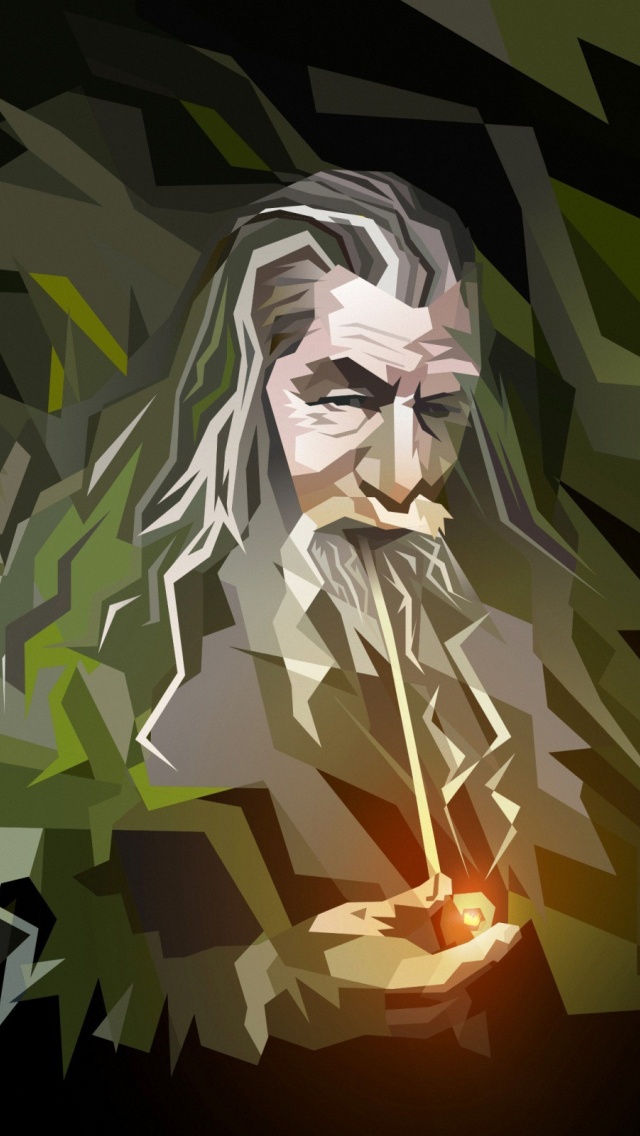 640x1136 Gandal The Grey Vector Illustration Iphone Wallpaper