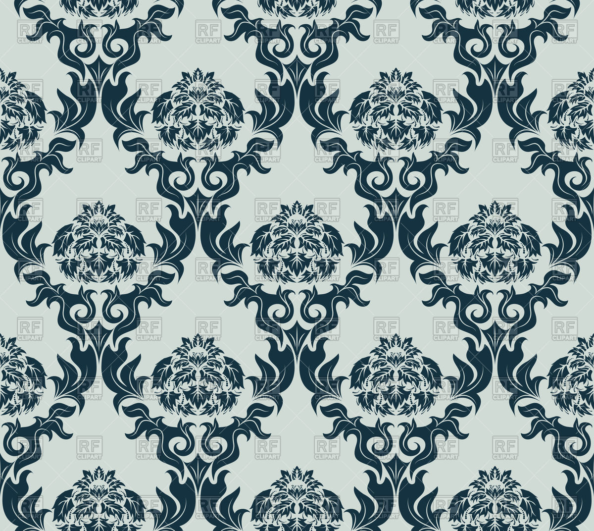 Damask Grey Seamless Old Wallpaper Pattern Vector Image 1200x1072 Damask Grey Seamless Old Wallpaper Pattern Vector Image