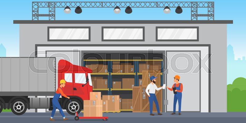 800x400 Vector Warehouse Workers Are Arranging Stock Vector Colourbox