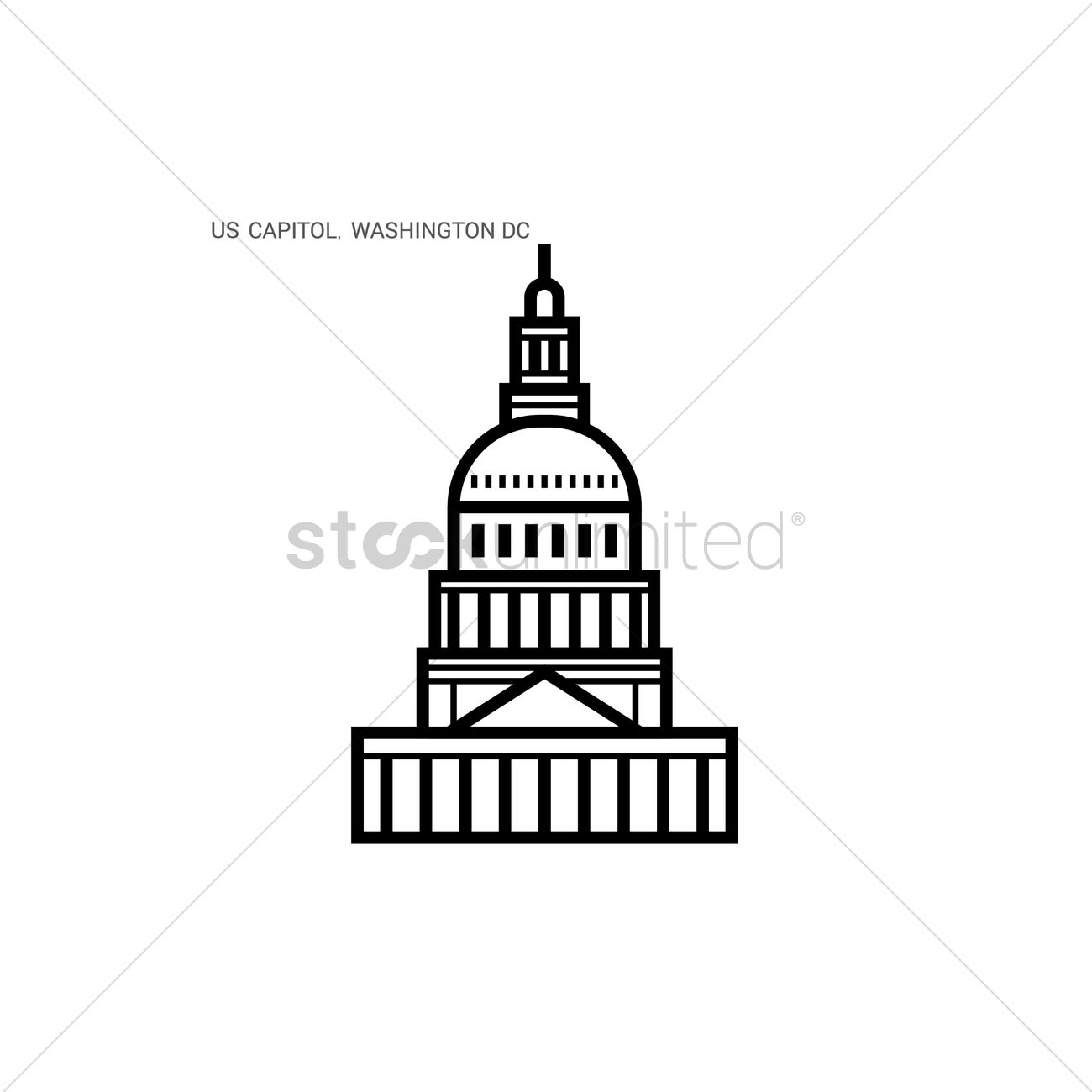 1300x1300 Us Capitol Washington Dc Vector Image