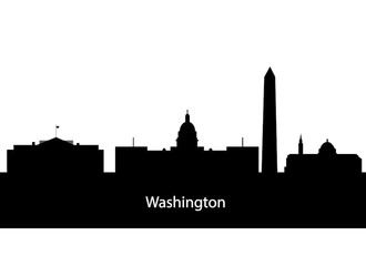 330x240 Washington Dc City Skyline Silhouette Vector Illustration