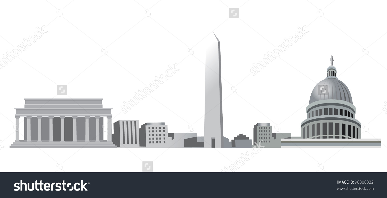 1500x769 Stock Vector Washington Dc Skyline Mal