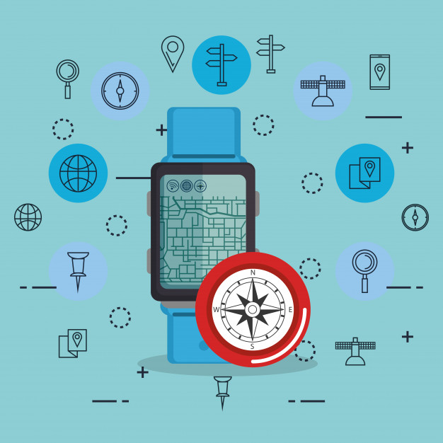 Smartwatch With Gps Navigation App Vector Free Download 626x626 Smartwatch With Gps Navigation App Vector Free Download