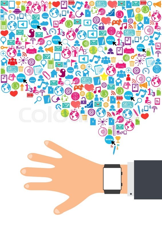 Watch App And Cloud Technology With Stock Vector Colourbox 566x800 Watch App And Cloud Technology With Stock Vector Colourbox