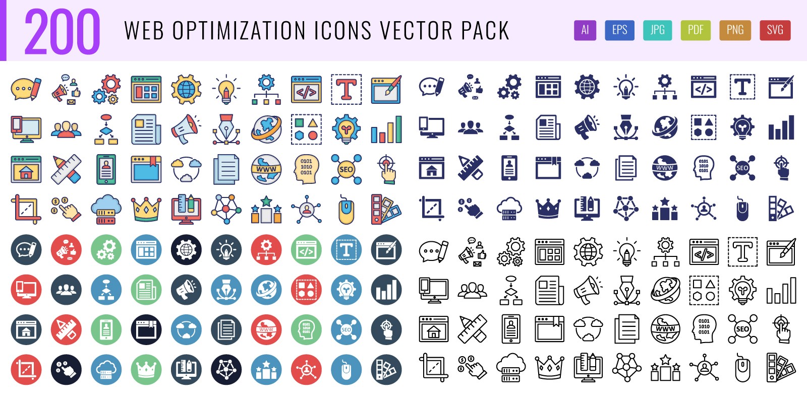 Web Optimization Vector Icons Pack Codester 1600x800 Web Optimization Vector Icons Pack Codester