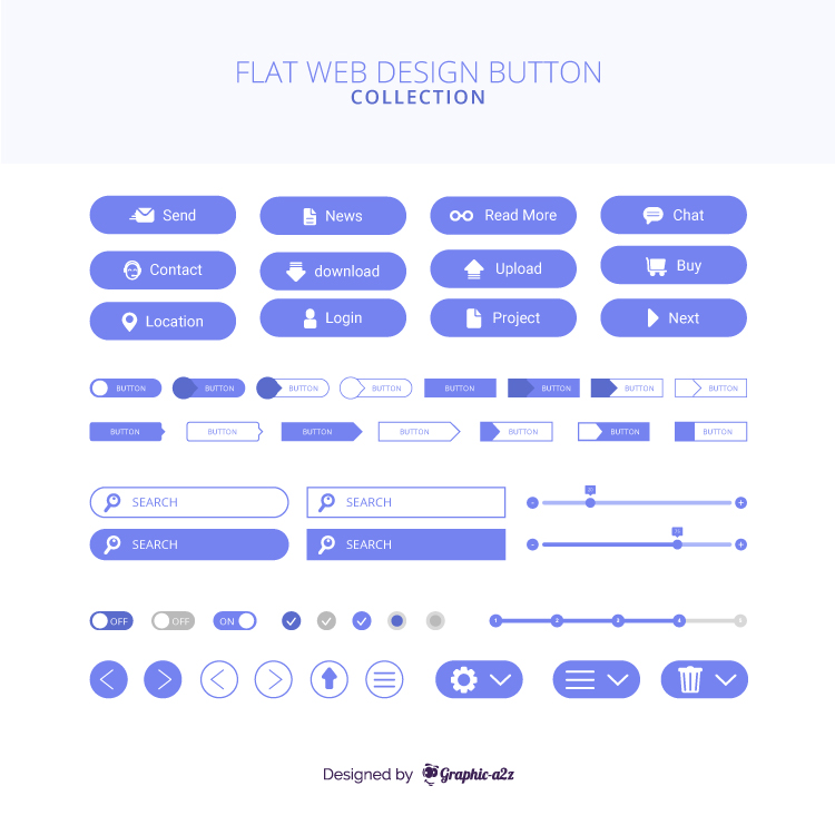 750x750 Modern Web Design Free Vector Button Collection