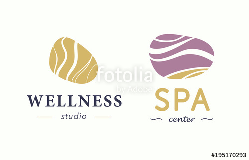 500x322 Vector Wellness And Spa Center Logo With Abstract Stylized Stone