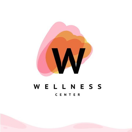 450x450 Vector Wellness Center Logo With Abstract Brush Strokes Isolated