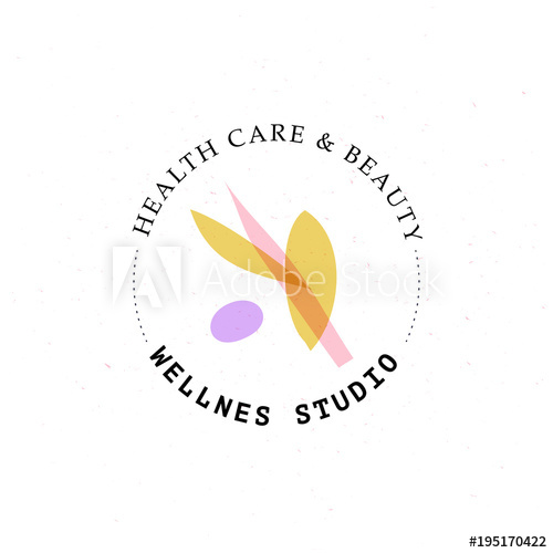 500x500 Vector Wellness Center Logo With Abstract Stylized Stone Brunch