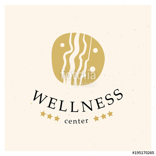 500x500 Vector Wellness Center Logo With Abstract Stylized Stone Isolated