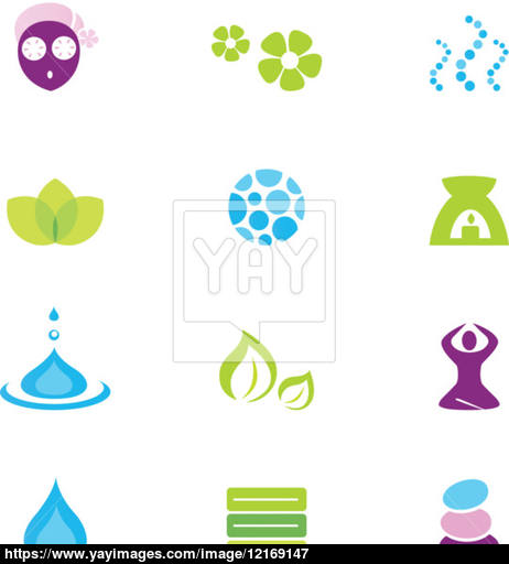 462x512 Wellness, Spa And Nature Vector Icons Isolated On White Vector