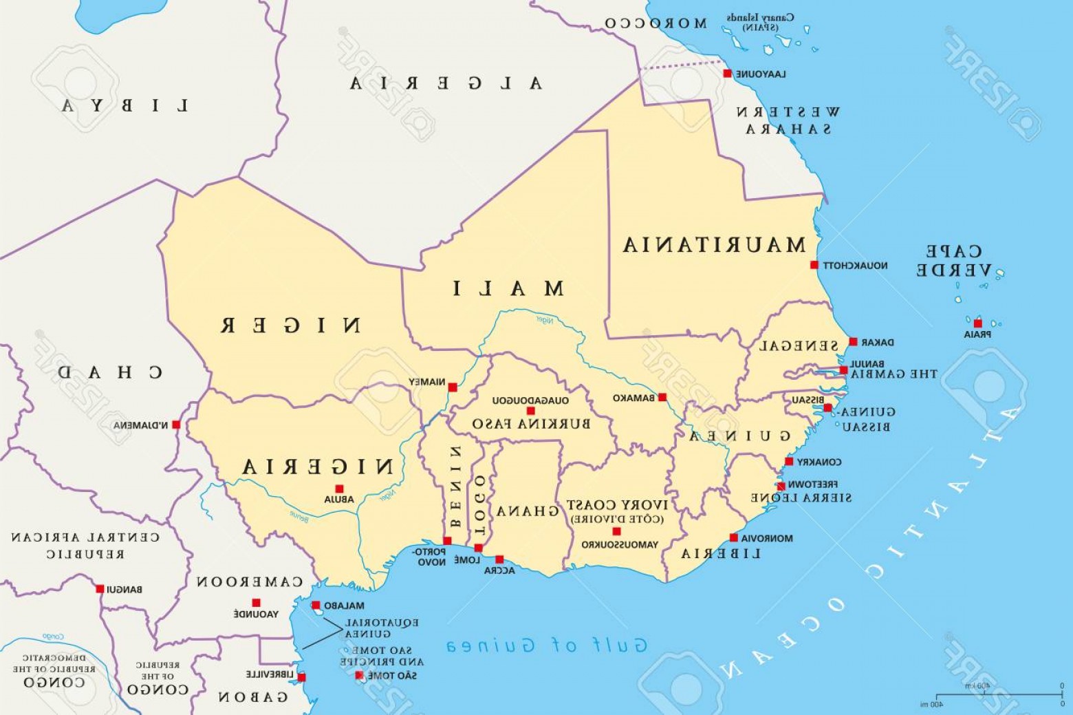 1560x1039 Photostock Vector West Africa Region Political Map Area